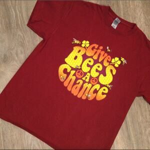 Give Bees a Chance fun T-shirt adult L